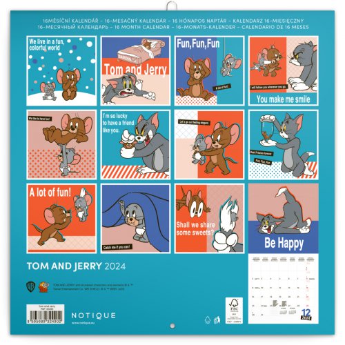 Poznámkový kalendář Tom a Jerry 2024, 30 × 30 cm - obrázek