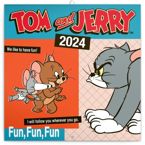 Poznámkový kalendář Tom a Jerry 2024, 30 × 30 cm