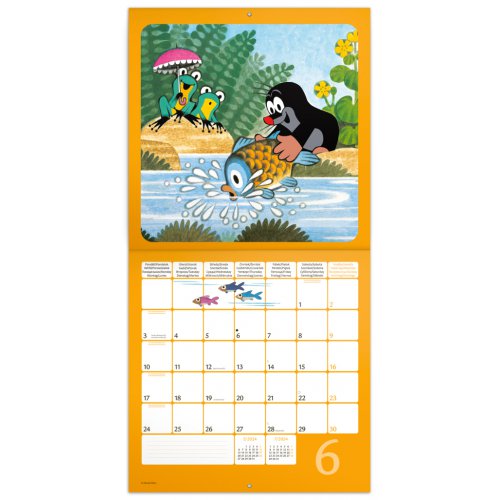 Poznámkový kalendář Krteček 2024, s 50 samolepkami, 30 × 30 cm - obrázek