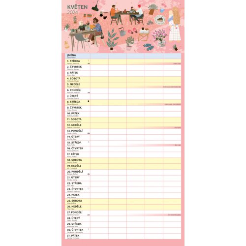 Rodinný plánovací kalendář 2024, 30 × 30 cm - obrázek