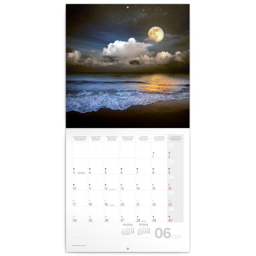 Poznámkový kalendář Měsíc 2024, 30 × 30 cm - obrázek
