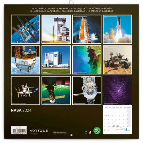 Poznámkový kalendář NASA 2024, 30 × 30 cm - obrázek