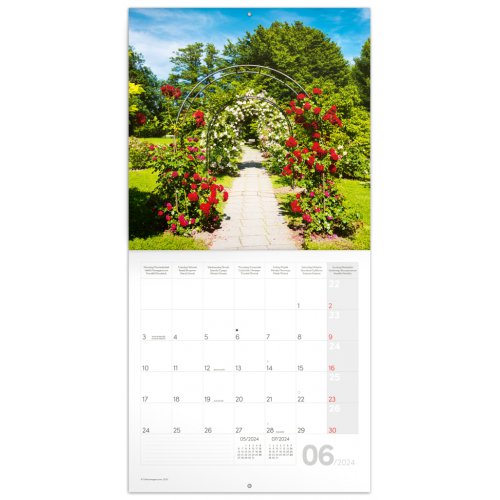 Poznámkový kalendář Zahrady 2024, 30 × 30 cm - obrázek