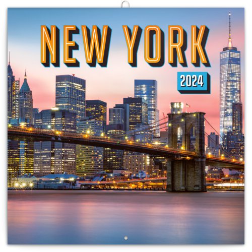 Poznámkový kalendář New York 2024, 30 × 30 cm