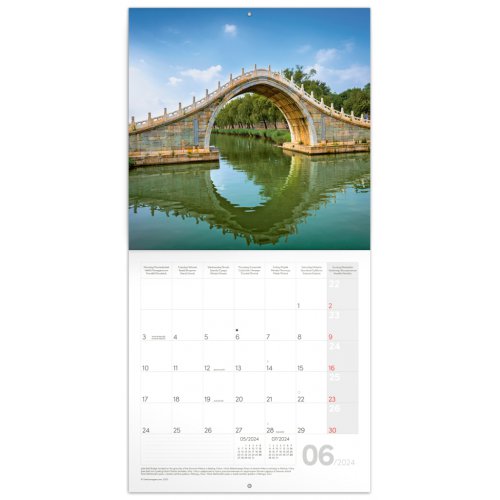 Poznámkový kalendář Mosty 2024, 30 × 30 cm - obrázek