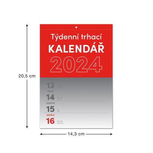 Nástěnný kalendář Trhací týdenní 2024, A5 - obrázek