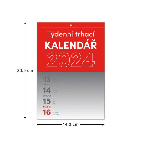Nástěnný kalendář Trhací týdenní 2024, A5 - obrázek