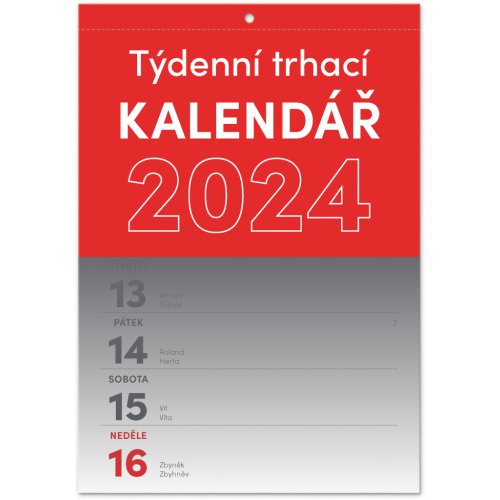 Nástěnný kalendář Trhací týdenní 2024, A5