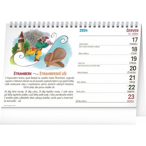 Stolní kalendář Kulinářské vandrování 2024 – Kamila Skopová, 23,1 × 14,5 cm - obrázek