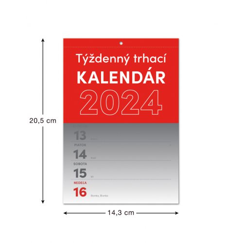 Nástěnný kalendár Trhací týždenný 2024 SK, A5 - obrázek