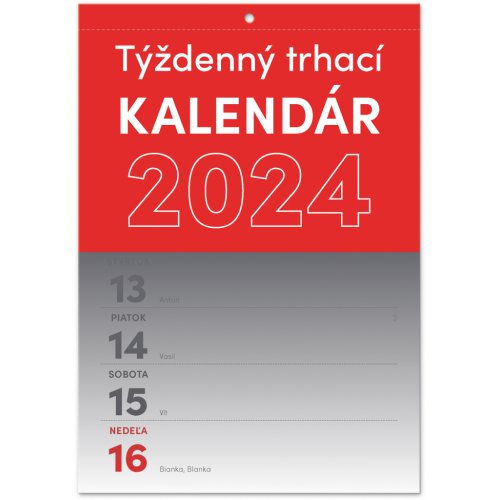 Nástěnný kalendár Trhací týždenný 2024 SK, A5