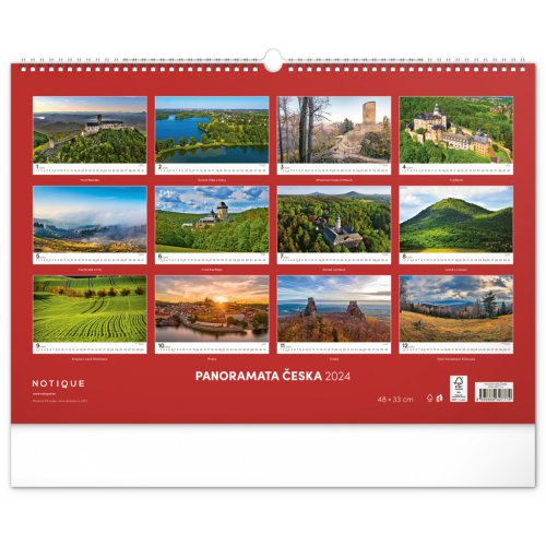 Nástěnný kalendář Panoramata Česka 2024, 48 × 33 cm - obrázek