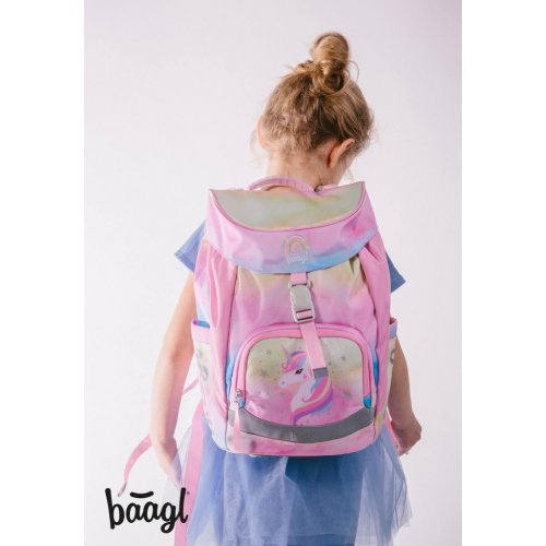 Školní set BAAGL 3 Airy Rainbow Unicorn: aktovka, penál, sáček - obrázek