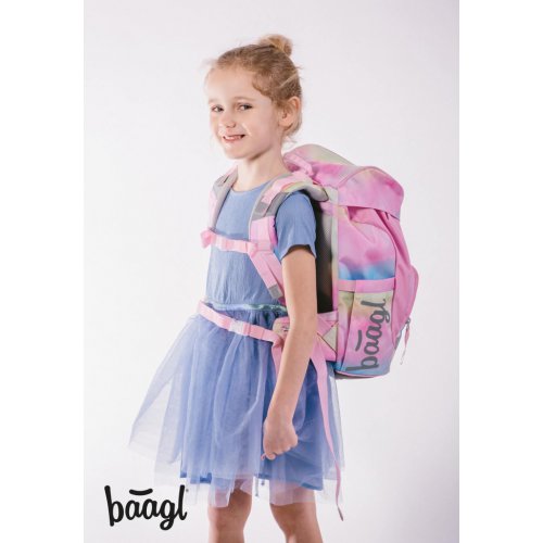 Školní set BAAGL 3 Airy Rainbow Unicorn: aktovka, penál, sáček - obrázek