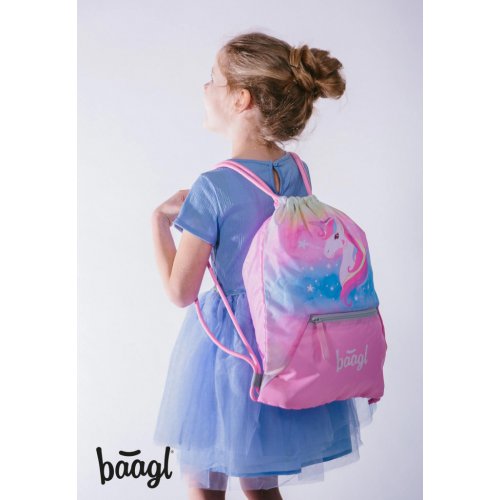 Školní set BAAGL 3 Airy Rainbow Unicorn: aktovka, penál, sáček - obrázek