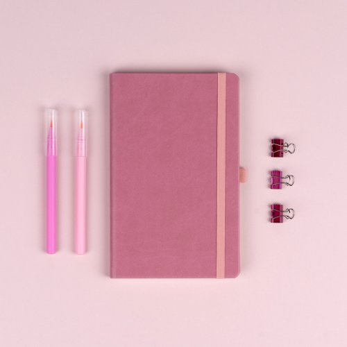 Notes Růžový, tečkovaný, 13 × 21 cm - obrázek