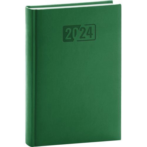 Denní diář Aprint 2024, zelený, 15 × 21 cm