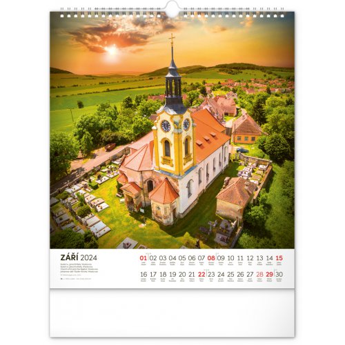 Nástěnný kalendář Česká republika 2024, 30 × 34 cm - obrázek