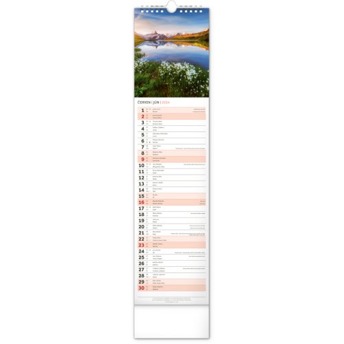 Nástěnný kalendář Krajina 2024, 12 × 48 cm - obrázek