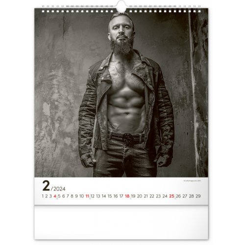 Nástěnný kalendář Men 2024, 30 × 34 cm - obrázek