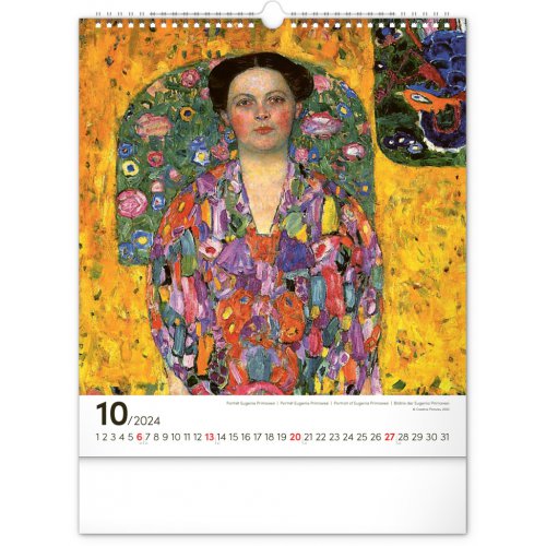 Nástěnný kalendář Gustav Klimt 2024, 30 × 34 cm - obrázek