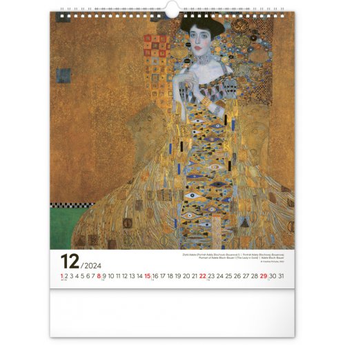 Nástěnný kalendář Gustav Klimt 2024, 30 × 34 cm - obrázek