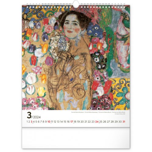 Nástěnný kalendář Gustav Klimt 2024, 30 × 34 cm - obrázek