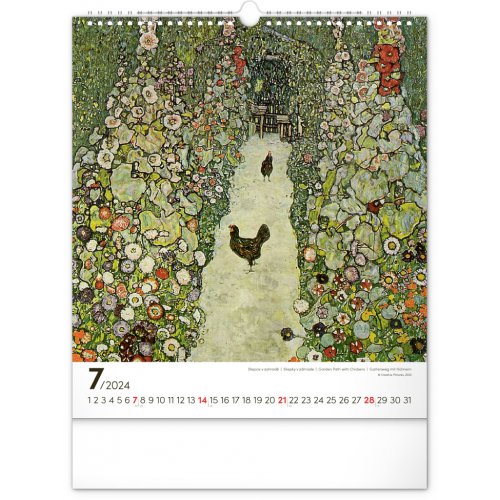 Nástěnný kalendář Gustav Klimt 2024, 30 × 34 cm - obrázek