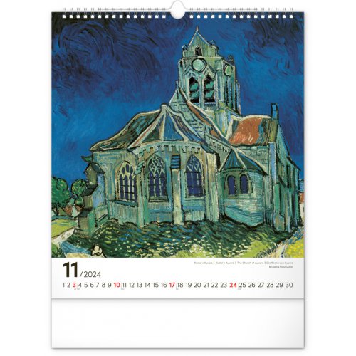 Nástěnný kalendář Vincent van Gogh 2024, 30 × 34 cm - obrázek