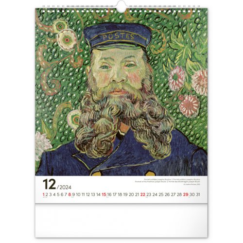 Nástěnný kalendář Vincent van Gogh 2024, 30 × 34 cm - obrázek