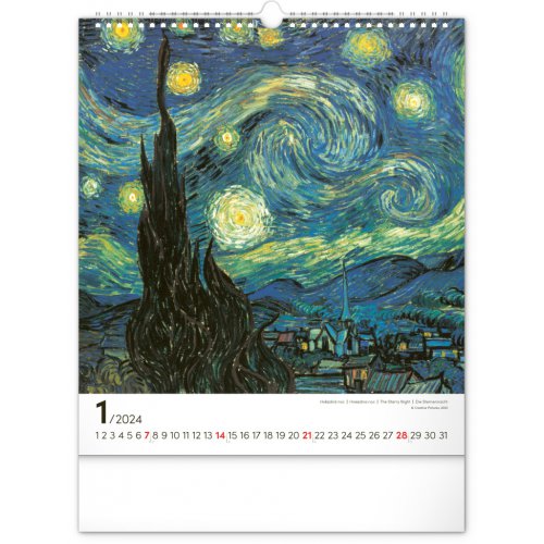 Nástěnný kalendář Vincent van Gogh 2024, 30 × 34 cm - obrázek