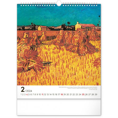 Nástěnný kalendář Vincent van Gogh 2024, 30 × 34 cm - obrázek