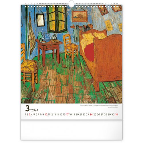 Nástěnný kalendář Vincent van Gogh 2024, 30 × 34 cm - obrázek