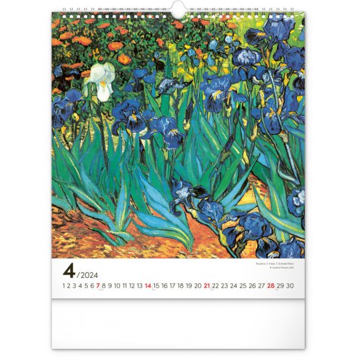 Nástěnný kalendář Vincent van Gogh 2024, 30 × 34 cm - obrázek