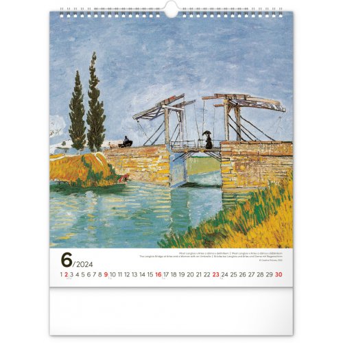 Nástěnný kalendář Vincent van Gogh 2024, 30 × 34 cm - obrázek