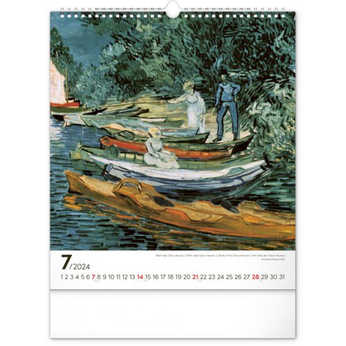 Nástěnný kalendář Vincent van Gogh 2024, 30 × 34 cm - obrázek