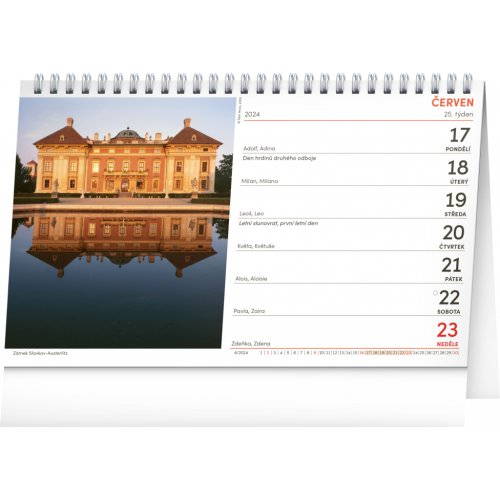 Stolní kalendář Hrady a zámky 2024, 23,1 × 14,5 cm - obrázek