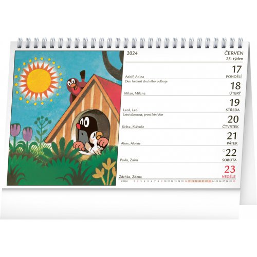 Stolní kalendář Krteček 2024, 23,1 × 14,5 cm - obrázek