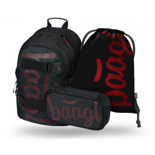Školní set Skate Red - batoh, penál, sáček