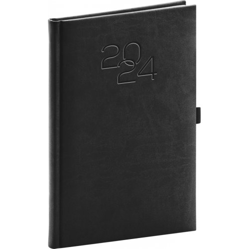 Týdenní diář Vivella Classic 2024, antracitový, 15 × 21 cm
