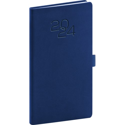 Kapesní diář Vivella Classic 2024, modrý, 9 × 15,5 cm
