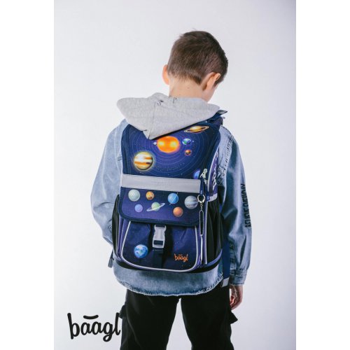 Školní set BAAGL 5 Zippy Planety: aktovka, penál, sáček, desky, box - obrázek