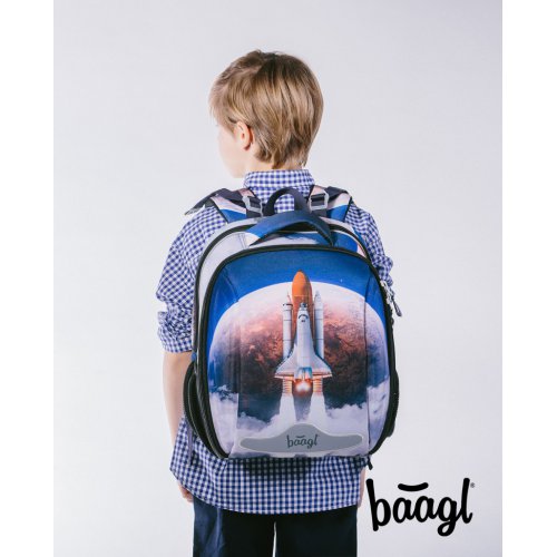 Školní set BAAGL 5 Shelly Space Shuttle: aktovka, penál, sáček, desky, box - obrázek