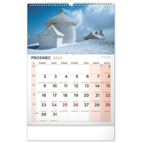 Nástěnný kalendář 2024 s extra velkým kalendáriem, 33 × 46 cm - obrázek
