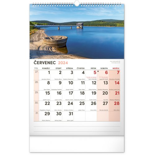 Nástěnný kalendář 2024 s extra velkým kalendáriem, 33 × 46 cm - obrázek