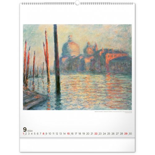 Nástěnný kalendář Claude Monet 2024, 48 × 56 cm - obrázek
