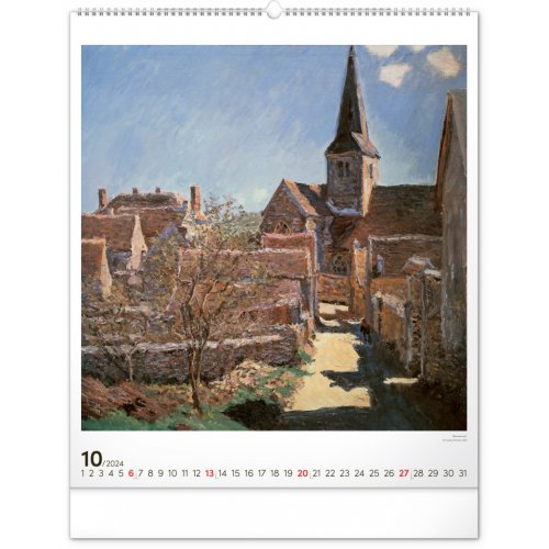 Nástěnný kalendář Claude Monet 2024, 48 × 56 cm - obrázek