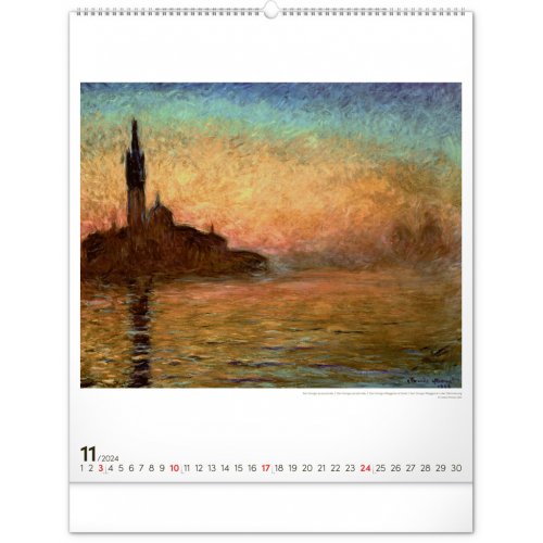 Nástěnný kalendář Claude Monet 2024, 48 × 56 cm - obrázek