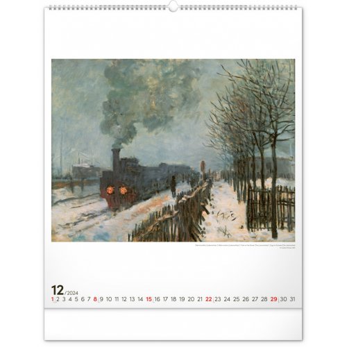 Nástěnný kalendář Claude Monet 2024, 48 × 56 cm - obrázek