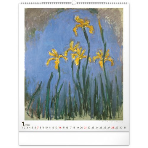 Nástěnný kalendář Claude Monet 2024, 48 × 56 cm - obrázek